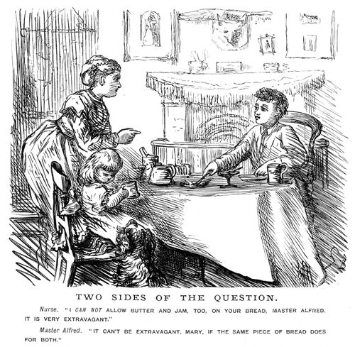A boy and a girl having a meal with their nurse