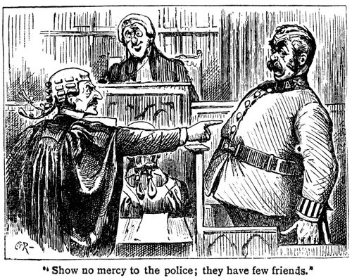 Barrister attacking a policemen