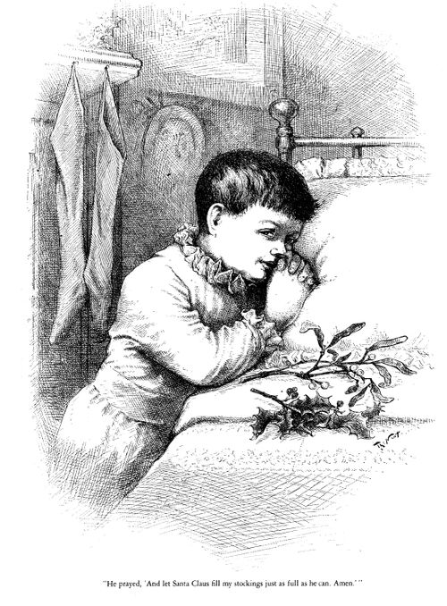Boy Prays for a Full Stocking