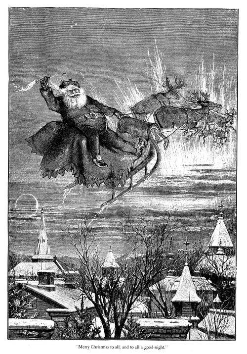 Santa Claus's Sleigh in Flight