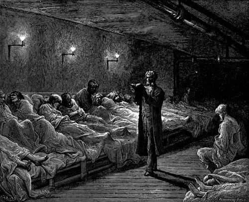 'Scripture Reader in a Night Refuge'