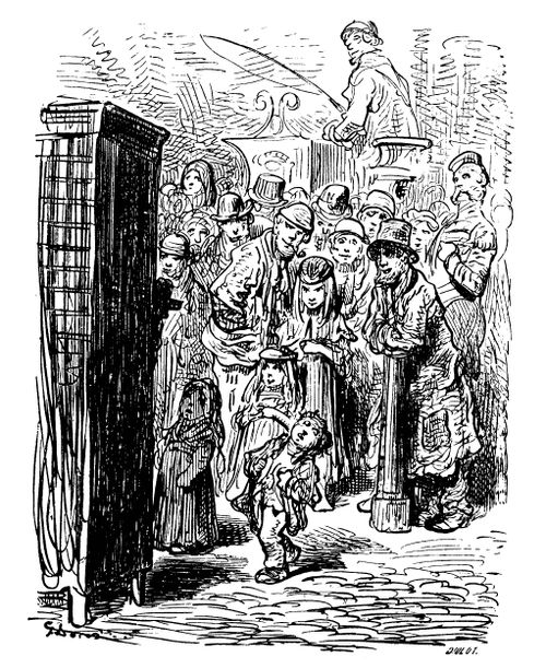 Punch and Judy Show in East End Slums