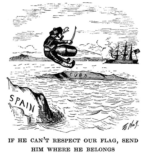 Anti-Spanish Cartoon, Following Massacre of 'Filibusters' on Board the Virginius