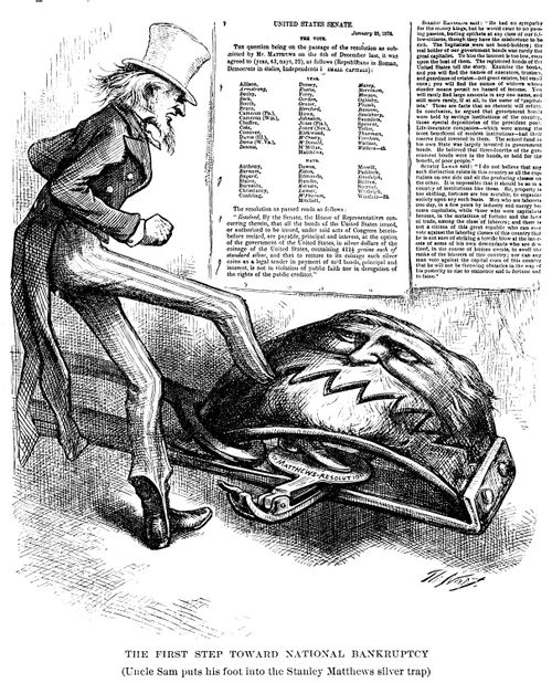 Stanley Matthew's 1878 Resolution to Pay National Debt in Silver Coinage