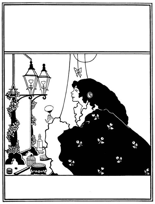 Cover Design for the Yellow Book, Vol 3- Street Lamps Lighting a Lady's Toilet Mirror