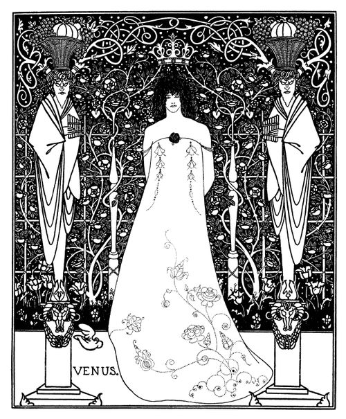 Frontispiece for Beardsley's Erotic Novel 'Venus and Tannhauser'- Not Used in this Form