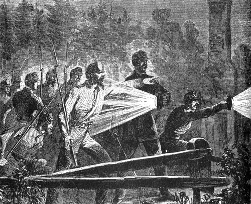 Rebels Reconnoitering with Lanterns, Near Yorktown