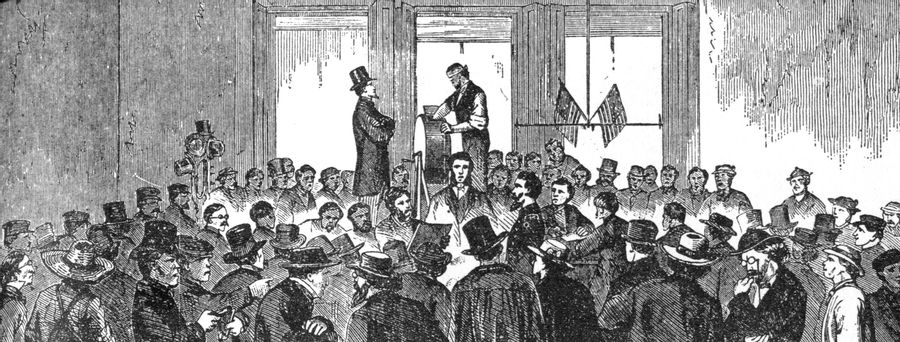 Beginning of Draft Riots - Draft Ballot in 6th District, NY