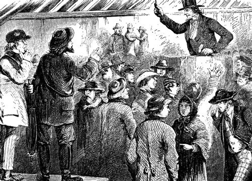 Monetary Crisis in South - Auction for a $5 Gold Piece at Danville, Nr North Carolina