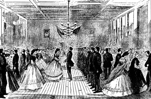 Soldiers Ball at Huntsville, Alabama. Dancing the Virginia Reel