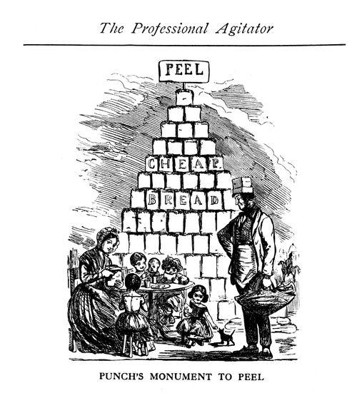 Punch's Monument to Peel's Repeal of the Corn Laws in 1846