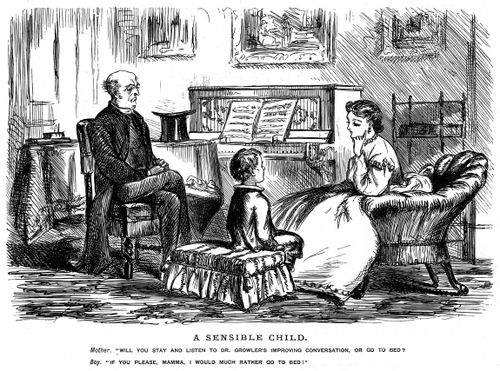 A child with his mother and a doctor.