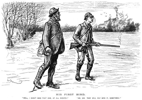A hunter hitting his first bird.