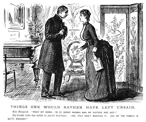 A shy parish cleric seeking to talk business with a lady