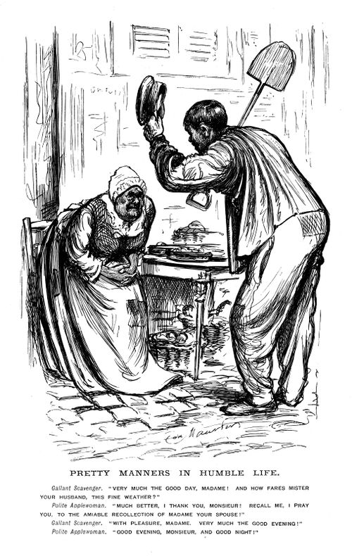 Two members of the lower class being polite