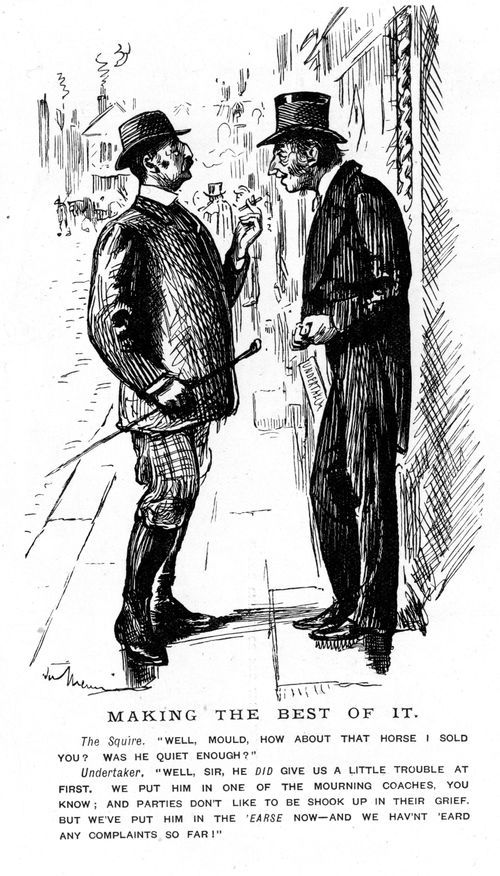 Two Men Discussing A Horse.