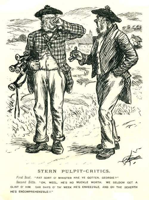 Two Men Discuss Ministers.