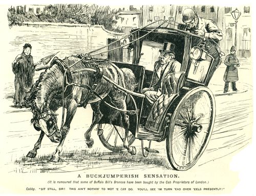 A Cabby Alarms His Passenger.