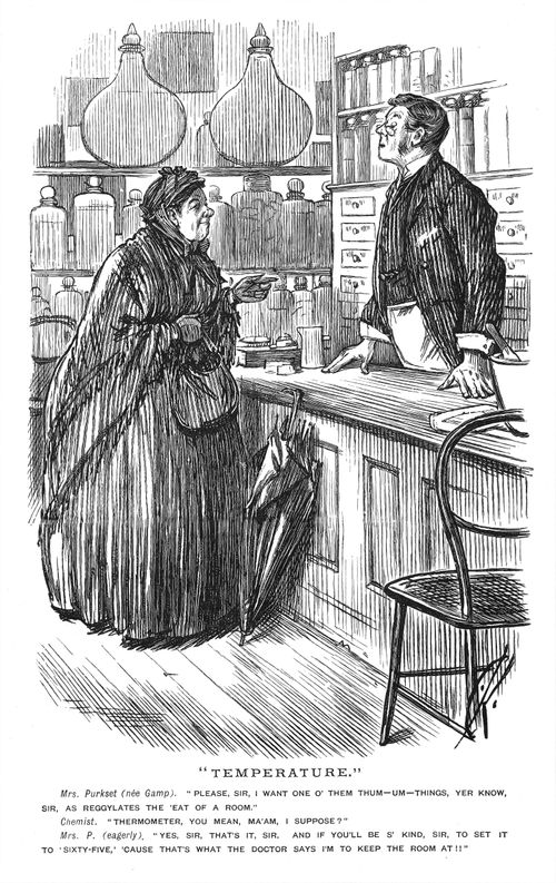 Woman Buying A Thermometer.