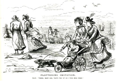 Lady imitating fashion