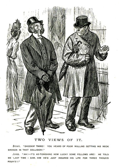 Two men talking about insurance
