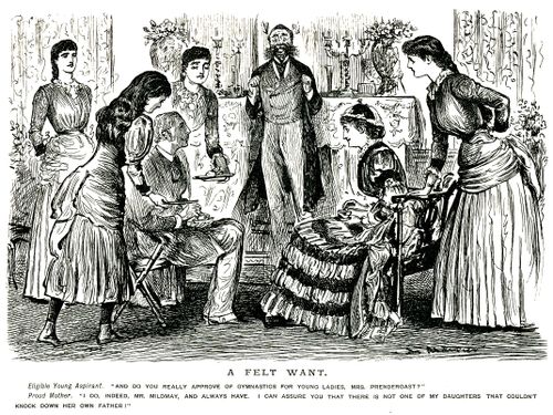 People discussing gymnastics for young women