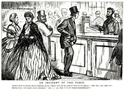 Man withdrawing money from the bank in a financial crisis