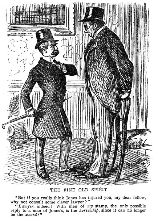 Plucky gentleman wishing to settle a difference through a race rather than legaly