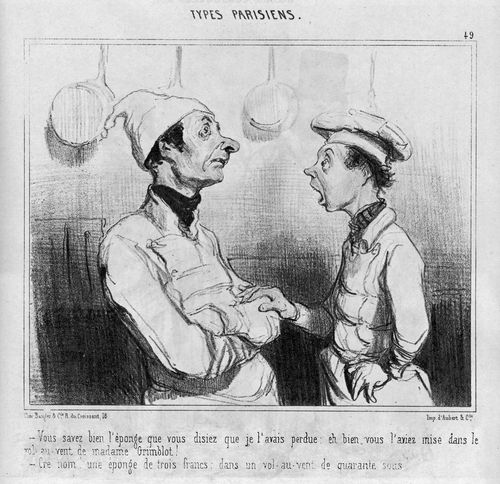 Parisian Types - Cooks, having mistakenly put a sponge in a pie