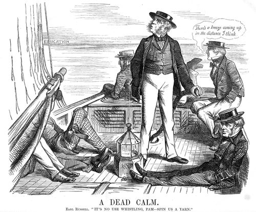 Lord Palmerston sailing a ship through calm seas