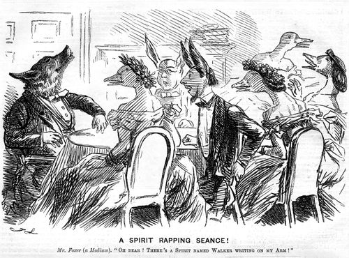 Ducks and hares taken in by a wolf at a seance