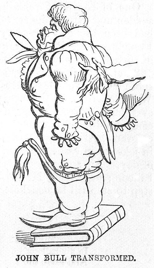 John Bull dressed in the French fashionable clothing of 1799