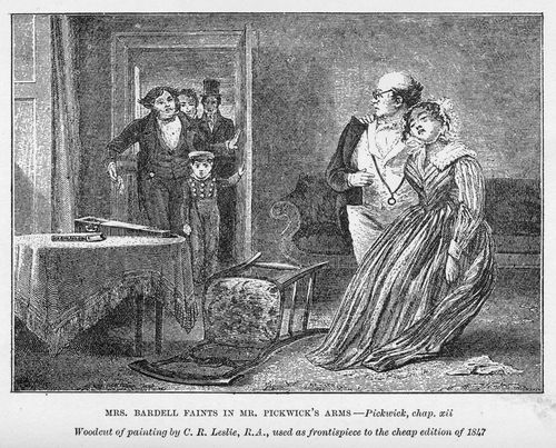 Mrs. Bardell Faints in Mr. Pickwick's Arms