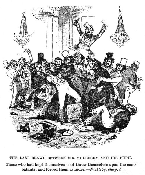 The last brawl between Sir Mulberry and his pupil