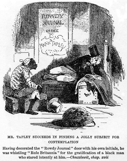 Mr. Tapley succeeds in finding a jolly subject for contemplation (Martin Chuzzlewit)