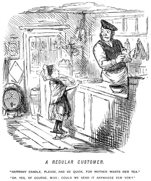 Girl buying candles