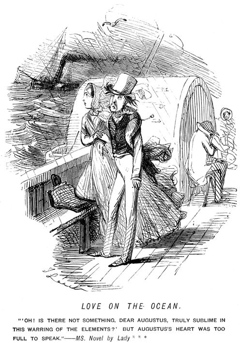 A sentimental woman talking to her lover on a ship