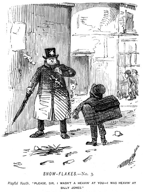 Boy accidentally hits a man with a snowball