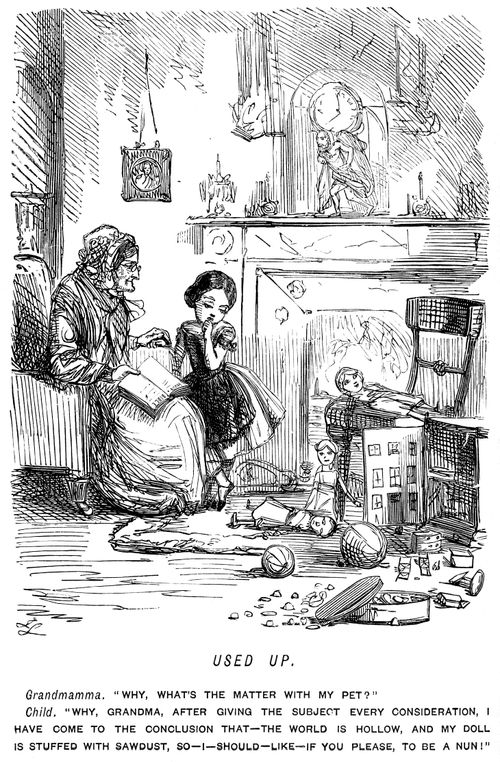 Girl teling her grandmother that the world is hollow and she wants to become a nun