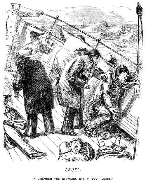 Seasick passengers being asked to tip the steward