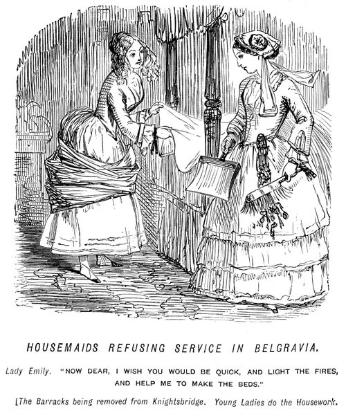 Housemaids refusing service in Belgravia - Ladies doing housework