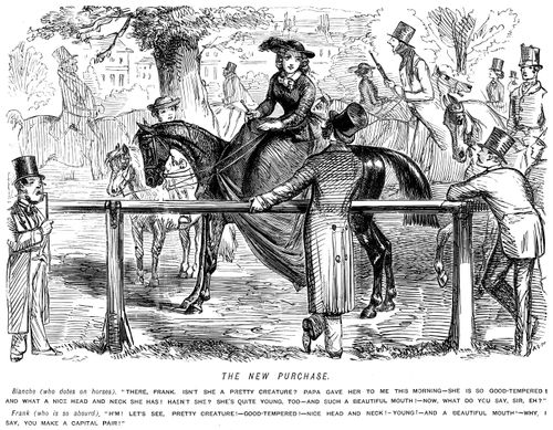 Man tells a young lady that her beautiful horse and her make a fine pair