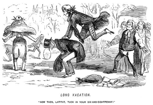 Barristers playing children's games during the long vacation