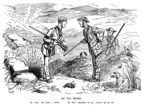 Men shooting both claim the same bird