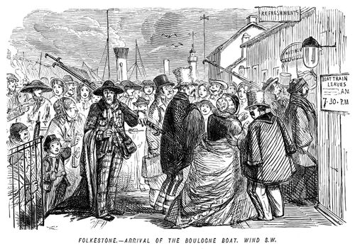 Folkstone. - Arrival of the Boulogne boat. Wind S.W.