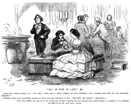 Man lets a young lady believe he sent her a flower that was sent by a rival.