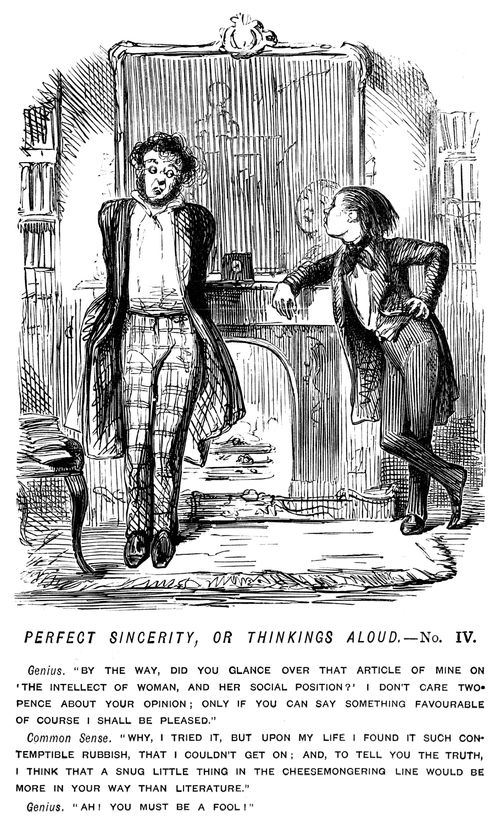 Man giving a writer an honest and insulting appraisal of his article.