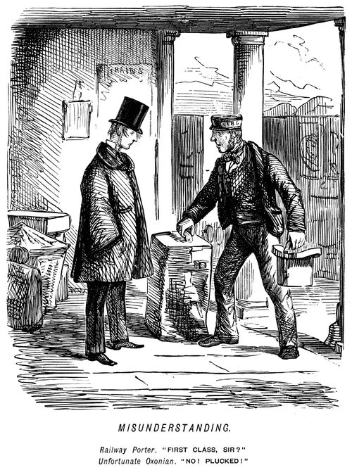 Railway porter and passenger.