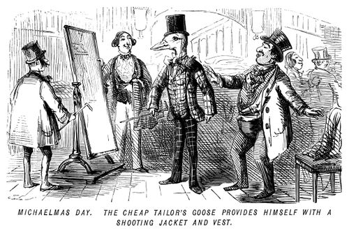Michaelmas Day. The cheap tailor's goose provides himself with a shooting jacket and vest.