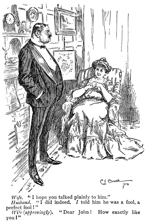 Wife encouraging her angry husband to talk plainly to someone.